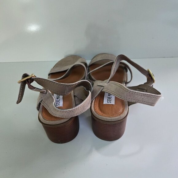 Steve Madden Raymee Strappy Neutral Beige Suede Sandals Size 7M - Picture 5 of 8